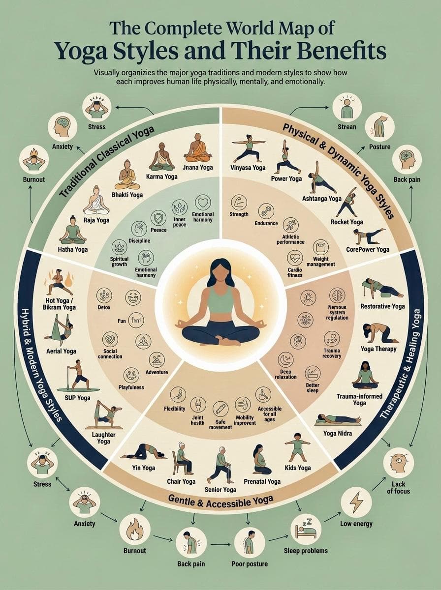 The Complete World Map of Yoga Styles and Their Benefits